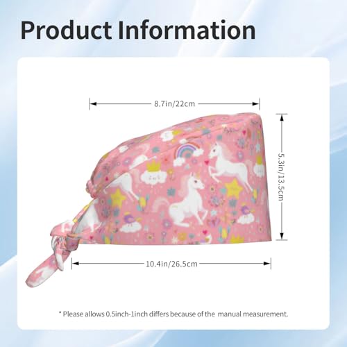 Image of Working Cap Scrub Cap with Sweatband Adjustable Unisex Tie Back Hat for Cleaning Farm Nursing