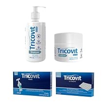 Tricovit Advanced Hair Regrowth Kit Revita+ Clarifying Shampoo 10.14 fl oz, Revita+ Conditioner 8.45 fl oz, Hair Growth Supplement 60 Tablets, Forte Hair Loss Treatment Ampoules 10 ct