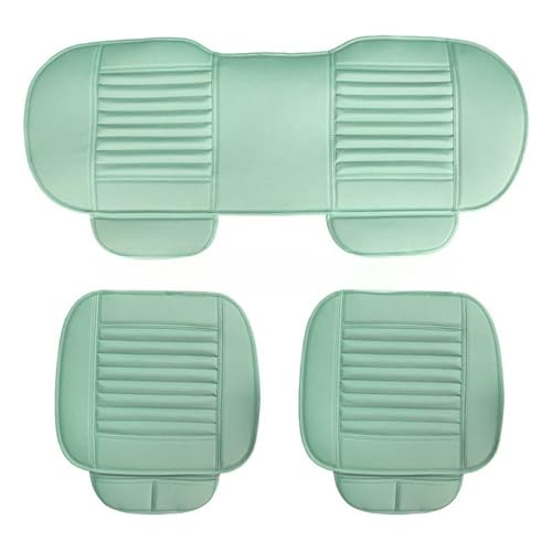 ダイハツ 新型ムーヴ キャンバス MOVE CANBUS 2代目 LA850S LA860Sに適用車 クッション カーシートクッション 前座席用2枚+後部座席用1枚 3枚組セット 耐摩耗性レザー 丸洗い フィット 取付簡単(緑,三個)