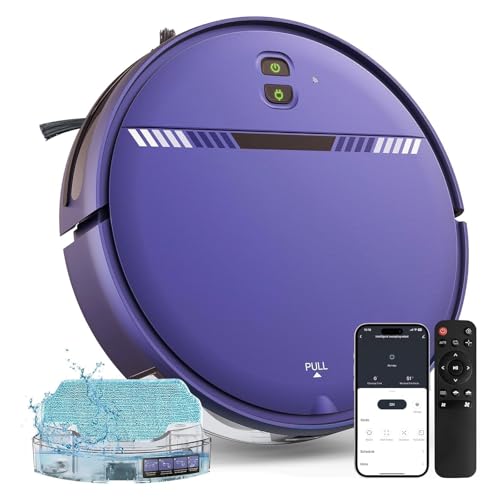 XIEBro Life Robot Vacuum and Mop Combo, Robotic Vacuum Cleaner 2 in 1 with WiFi/App/Voice, Schedule, Water Tank and Dustbin, Self-Charging, Slim, Ideal for Hard...