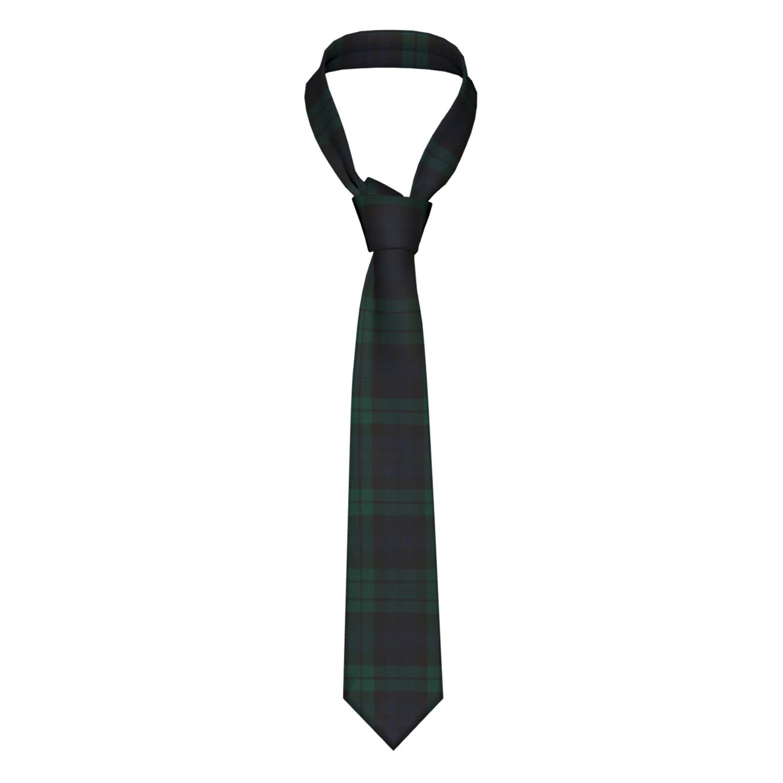 ATOurDealss Black Watch Plaid Fashion Necktie For Men Casual Gentleman Necktie Suit Ties