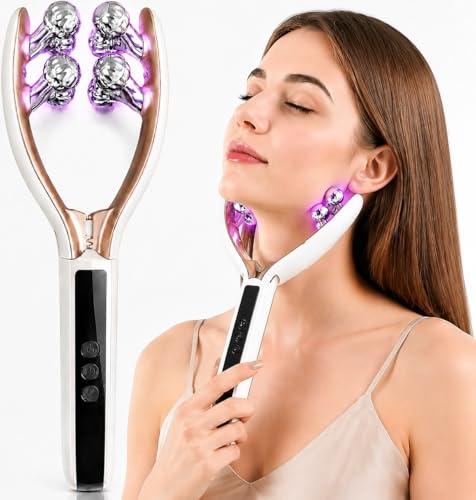 Face Massager Tool Microcurrent Device: Facial Sculpting Lymphatic Drainage Massager with Light Therapy for Enhanced Lift & Tighten.