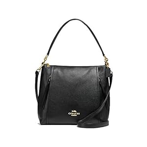 Coach-Pebbled-Leather-Marlon-Hobo-Shoulder-Handbag COACH Pebbled Leather Marlon Hobo Shoulder Handbag (IM/Black)