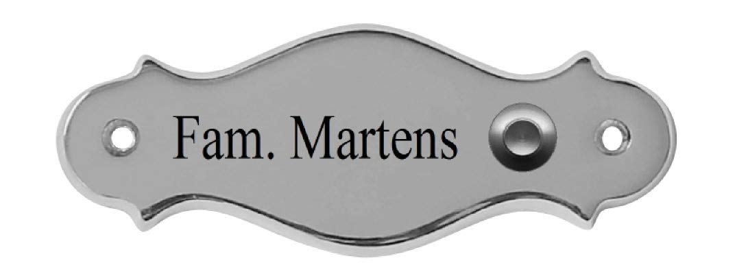 Klingelschild-Klingel-Namensschild-Türschild-Schild-Türklingel-135 x 50 mm-Messing pol.-Messing verchromt-Messing brüniert-Ohne, oder mit Gravur (18 A-K Messing pol. mit 1 Zeile Gravur)