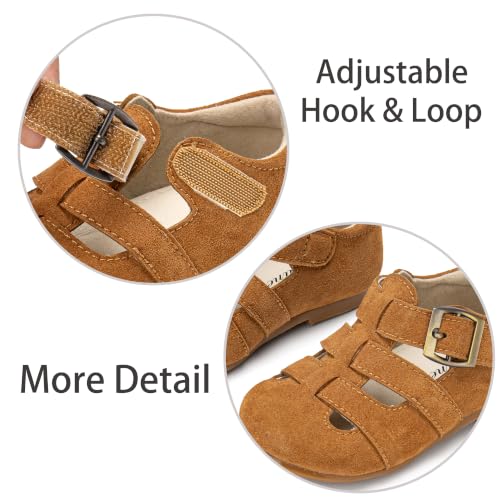 Image of ESTINE Toddler Girls Little Kids Close Toe Sandals - Flower Girl Dress Flats Summer Shoes