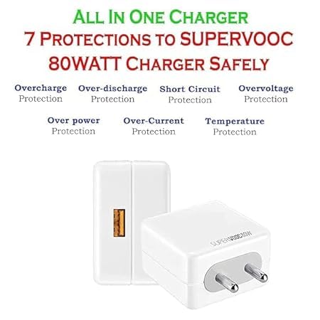 Image of Original 80W SUPERVOOC Charger for Nord 2 5G | Reno10 Pro | Reno10 | F23 | A1 |Reno 8T | Reno 8T 5G | |Reno 8 Pro | Reno 8 | K10 Pro | K10 5G | Find X5 pro | 80W(TEN81)