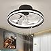 WENY LED Lampada da Soffitto con Ventilatore con Remote Modern Camera da Letto Lampada da Soffitto con Ventilatore Dimmerabile Luce del Ventilatore da Soffitto Moderno Nero Ventola con Luce