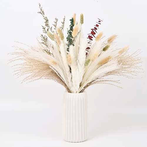 Simetufy 43Pcs Natural Pampas Grass Decor Dried Flowers For Vase Boho Home Decor Pompas Floral Bouquet For Wedding, Living Room Decor Farmhouse Rustic Decor #TOP23