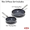 OXO Agility Series 9.5" and 11” Frying Pan Skillet Set, Ceramic Nonstick Cookware PFAS-Free Induction Suitable Quick Even Heating, Stainless Steel Handle, Chip-Free Rims Dishwasher and Oven Safe Black #2