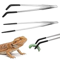 Ezymivs Edelstahl Aquarium Pinzette, 2 Stück 25 cm Und 27cm Pinzette Lang Reptilien Futterpinzette Set Mit Gummikopf Für Wasserpflanze Pflanzenpinzette Reptilien Futterzange