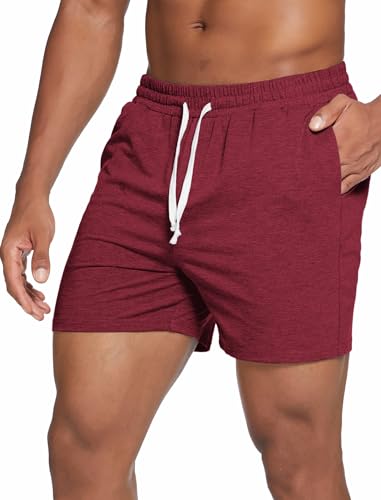 Image of Deyeek 5.5 Inch Mens Pajama Shorts Sleep Cotton Lounge PJ Lightweight Elastic Waist Drawstring Nightwear Bottom with Pockets