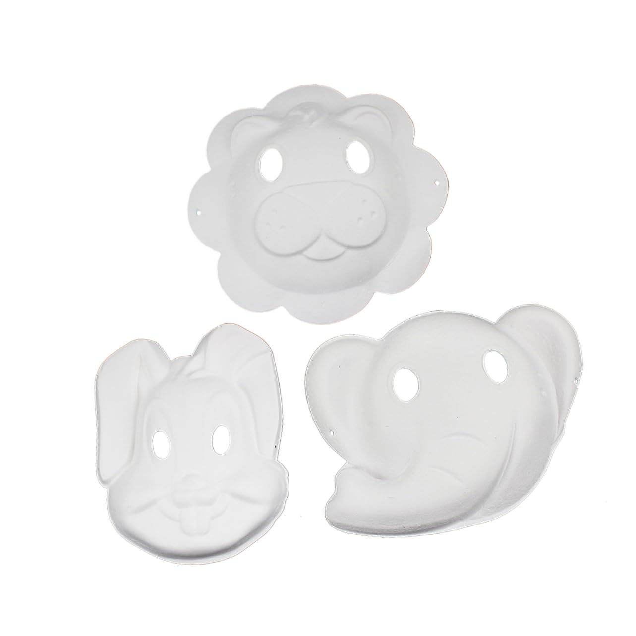 FELTECHELECTR 3 Piezas ecológica bricolaje completo materiales de dibujo para niños manualidades crafts for caretas animales máscara DIY pintable amsk pulpa vestir