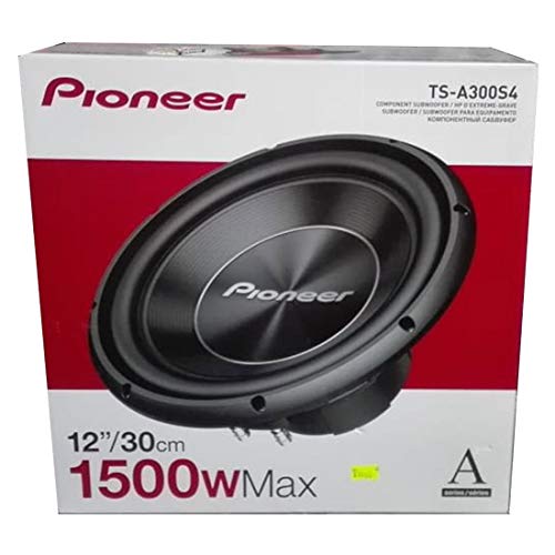 Pioneer TS-A300S4 Subwoofer mit Schwingspule für den Gehäuseeinbau (1.500 W), 30 cm/12\, IMPP Membran für kraftvollen Klang, kontinuierliche Ausgangsleistung 500 W, schwarz