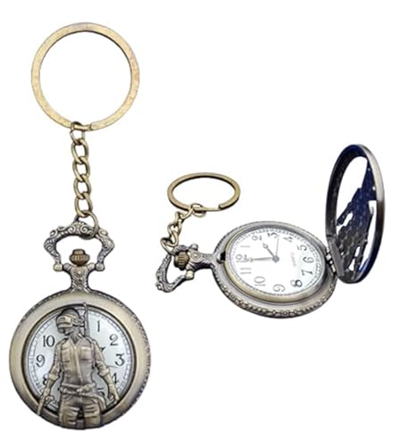Image of Pocket Watch Metal Keychain Retro Vintage for Gifting With Key Ring Anti-Rust