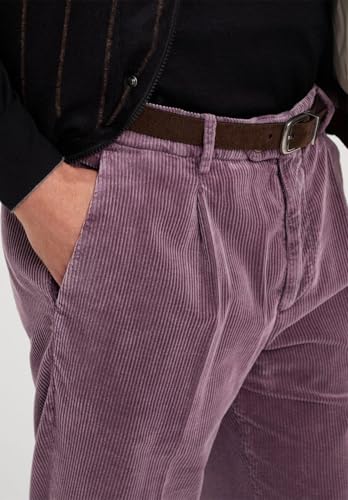 Men's Cotton Corduroy Pant Classic Fit Flat Front Dress Trousers4