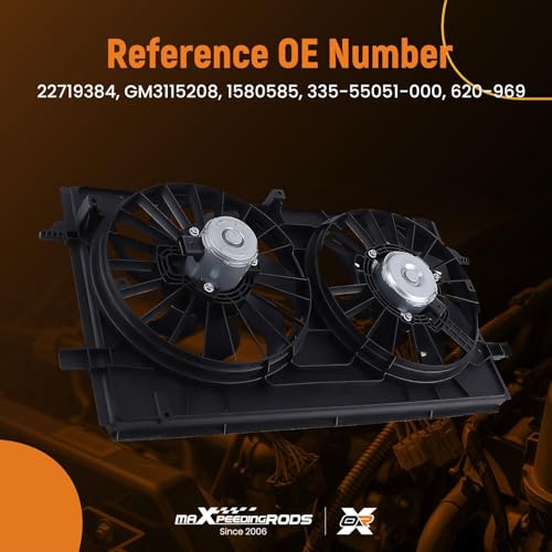 Image of maXpeedingrods 620-969 A /C Condenser Radiator Cooling Fan Assembly for Chevrolet Malibu 2004-2008, for Pontiac G6 2005-2009, for Saturn Aura 2007-2009 Replacement 22719384 GM3115208