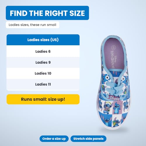 Disney Ladies Lilo and Stitch Shoes - Ladies Classic Lilo and Stitch Lace Up Canvas Sneakers Lilo and Stitch Canvas Lace up Sneakers (Blue, 11) - image 3