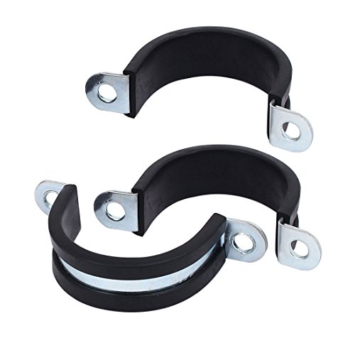 Aexit M38 EPDM Clamps Rubber Lined U Shaped Pipe Tube Strap Clamps Clips Strap Clamps Fasteners 3pcs