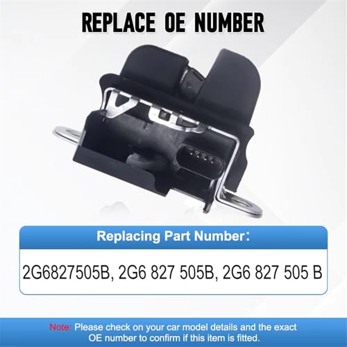 Serrure hayon coffre arrière compatible A1 GB loquet 2G6827505B - 5
