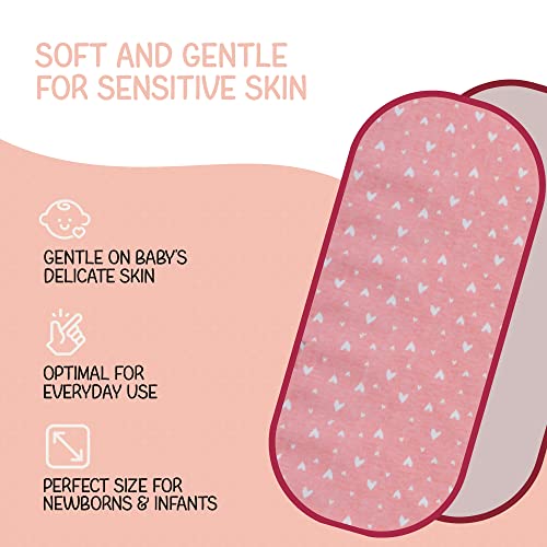 MODERN BABY Bibs & Burp Cloths for Baby Girl Newborn & Infant, 3 Bibs & 2 Burp Cloths Set, Rose Floral3