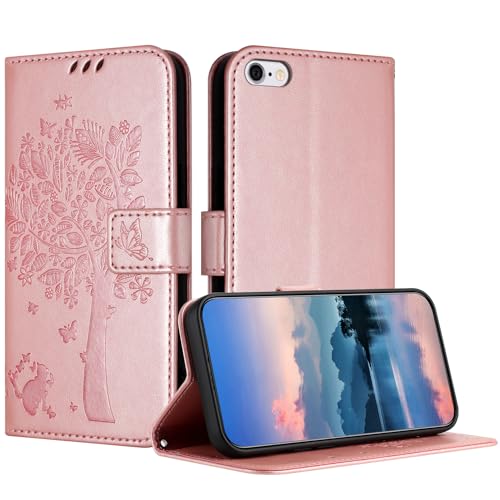 JayModCase Funda para iPhone 6S / iPhone 6 (5,5 Pulgada), Carcasa Case Plegable Protector Función de Soporte Tarjetas Magnética Compatible con iPhone 6S   Oro Rosa