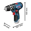 Bosch Professional 12V System GSB 12V-15 - Taladro percutor a batería (30 Nm, 1300 rpm, 2 baterías x 2.0 Ah, set 39 accesorios, en maletín de lona) - Amazon Exclusive #5