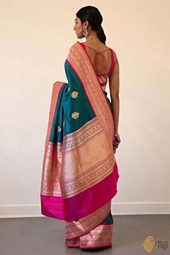 Image of Flosive Women's Present Banarasi Soft Lichi Silk Saree Divya Beautiful Jacquard Rich Pallu Design Work Zari Woven Kanjivaram Silk Style Saree With Soft Lichi Silk Blouse Piece