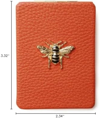 Alice Wheeler Oblong Compact Mirror in Orange, aw5816 image 4