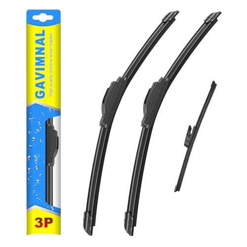 Image of Gavimnal Silicone Wiper Blades Replacement For Hyundai Veloster 2012-2017 | 26 inch+18 inch Front & 9 inch Rear, All-Weather, Streak-Free, OE-fit, Quiet, Easy One-Click Install