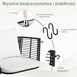 COSTWAY Fotel wiszący, rattanowy, obciążenie do 180 kg, fotel wiszący z poduszkami, metalową ramą i linami wiszącymi, fotel bujany, na werandę, do ogrodu, na podwórko (biały)