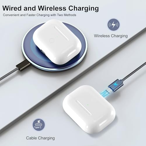 Image of Wireless Charging Case Compatible with AirPod Pro 1st & 2nd Generation with USB-C Charging, Air Pod Pro 2 1 Charger Case Replacement with Bluetooth Pairing Sync Button,with Type-C, No Earbuds