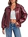 Tankaneo Womens Leather Jacket Faux Oversized Motorcycle Bomber Coats Jackets Fashion Outfits Clothes