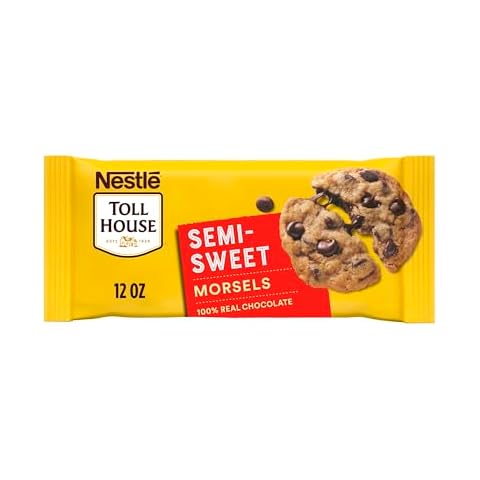 Nestle Toll House Semi Sweet Chocolate Chips for Baking and Snacking, -100% Real Chocolate - Gluten Free Chocolate Morsels 12 oz Bag Cover