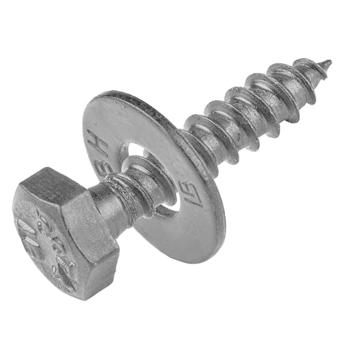1/4 x 1-1/2 (100 Pack) Lag Screw Kit, 100 Screws and 100 washers, Hot Dip Galvanized, Meets ASME B18.2.1 Industrial/Commercial Grade by Makers Bolt