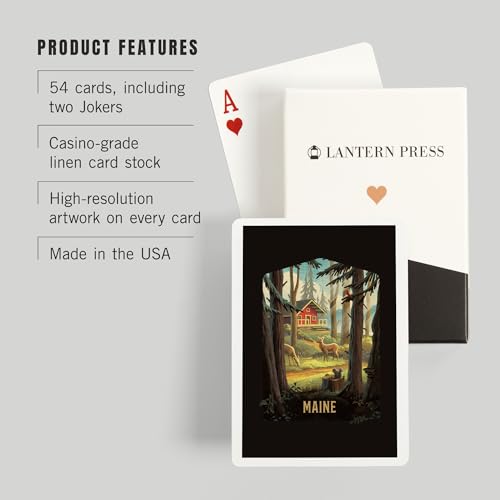 Lantern Press Maine, Baraja de póker de 52 cartas miniatura 3