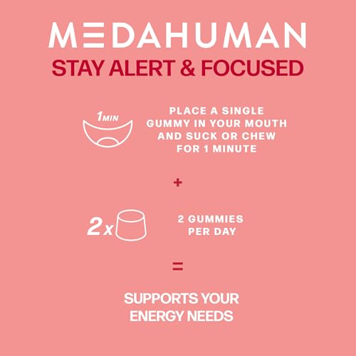 MEDAHUMAN® Energy | Cordyceps Mushroom Gummies (30 Servings) | Adaptogen Superblend Energy Gummies with Vitamins & Minerals for Reducing Tiredness | Berry Flavour