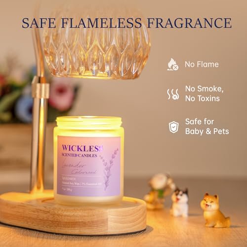 Lavender Cedarwood Wickless Candle for Candle Warmer Lamp with 10ml Essential Oil for Custom Aroma, Flameless Non-Toxic Soy Scented Candle for Home, Valentine Holiday or Birthday Gift for Women & Men