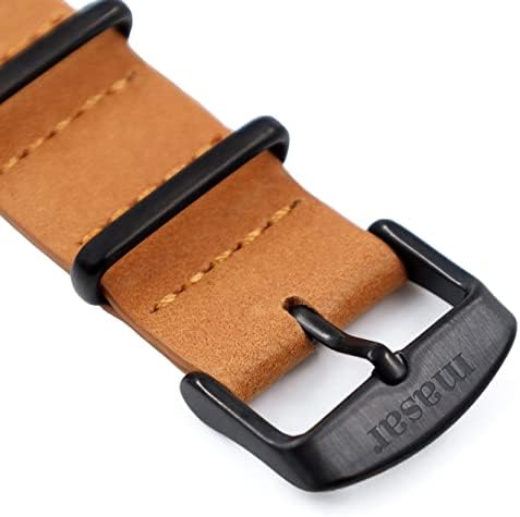 masar 20mm Premium NATO Grigio/Grigio chiaro - Fibbia in acciaio spazzolato - Cinturino per orologio, Cinturini in nylon - 20 mm