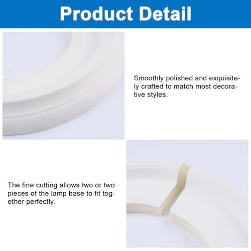 Image of INCRERWAY 1PC Plain Ceiling Medallion, Split Decorative Ceiling Ring for Chandelier Light Fixture Ceiling Decor, Simple Surface Design Inner Diameter 13cm