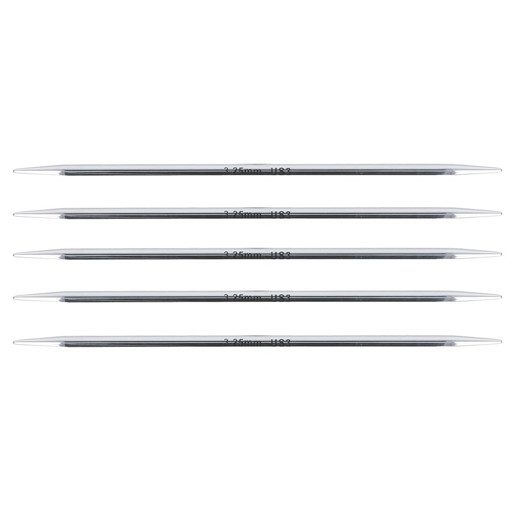 KnitPro Nova Double Pointed Needles 5" (12.5cm), Silver, 3.25mm