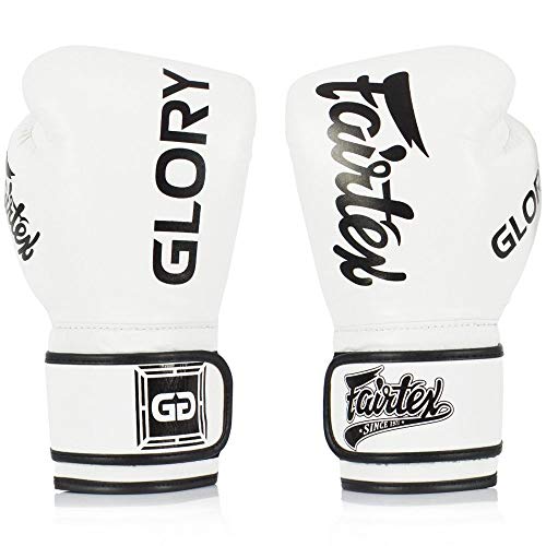 Gants de boxe Fairtex BGVG1 Glory 12 Oz équipement kickboxing blanc noir