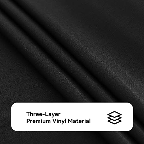 Image of Romanstile 100% Waterproof PVC Tablecloth, Rectangle Oil Spill Proof Stain Resistant Vinyl Table Cloth, Wipe Clean Plastic Table Covers for Kitchen /Dining /Parties - 60 x 120 Inch, Black