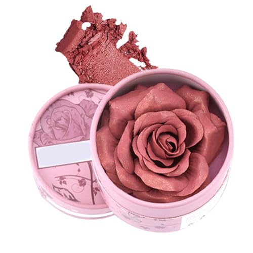 Rose Rouge para mejillas - Pétalo de rosa 3D - Blush | 3,5 g de fragancia natural pigmentada iluminador sombra de ojos para cara viajes de día escenario fotografía verano