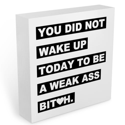 Inspirational Office Supplies Desk Decor Motivational White Wooden Box Sign