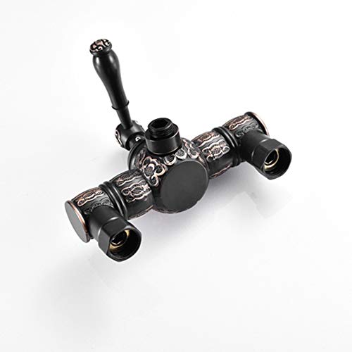Ensemble de robinets de douche bronze noir pour salle de bains rétro murale