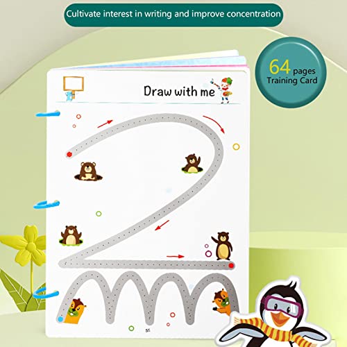 Magical Tracing Workbook Set, Toddler Writing Practice, Intellectual Toy Wipe Clean Letter Tracing Workbook For Preschool Kids 2-6 Years Old Yuab #TOP4