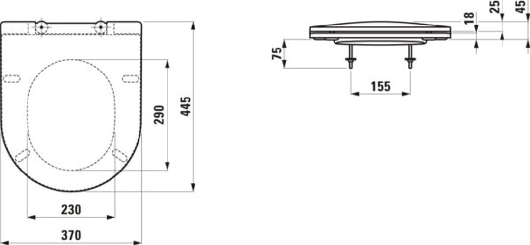LAUFEN PRO WC-Sitz, mit Deckel, slim, nicht abnehmbar, 445x370x45mm, H8989600000001