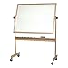 Balt Deluxe Reversible 60"W x 48"H Porcelain Steel/Cork Board Natural Oak Trim
