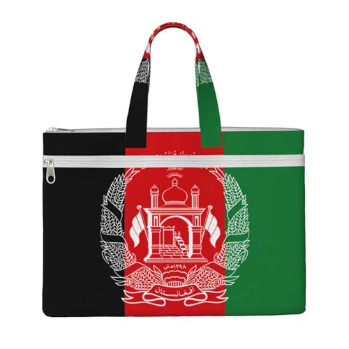 Flag Of Afghanistan Canvas Document Bag Briefcase For Professionals And Executives