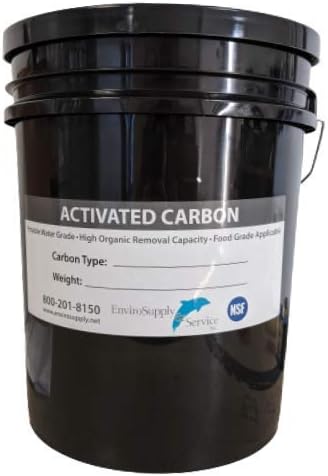 Premium 4x8 Virgin Coconut Shell Activated Carbon Charcoal (for Air Purification and Vapor Phase Applications) - Bulk 20 lb. Resealable Bucket
